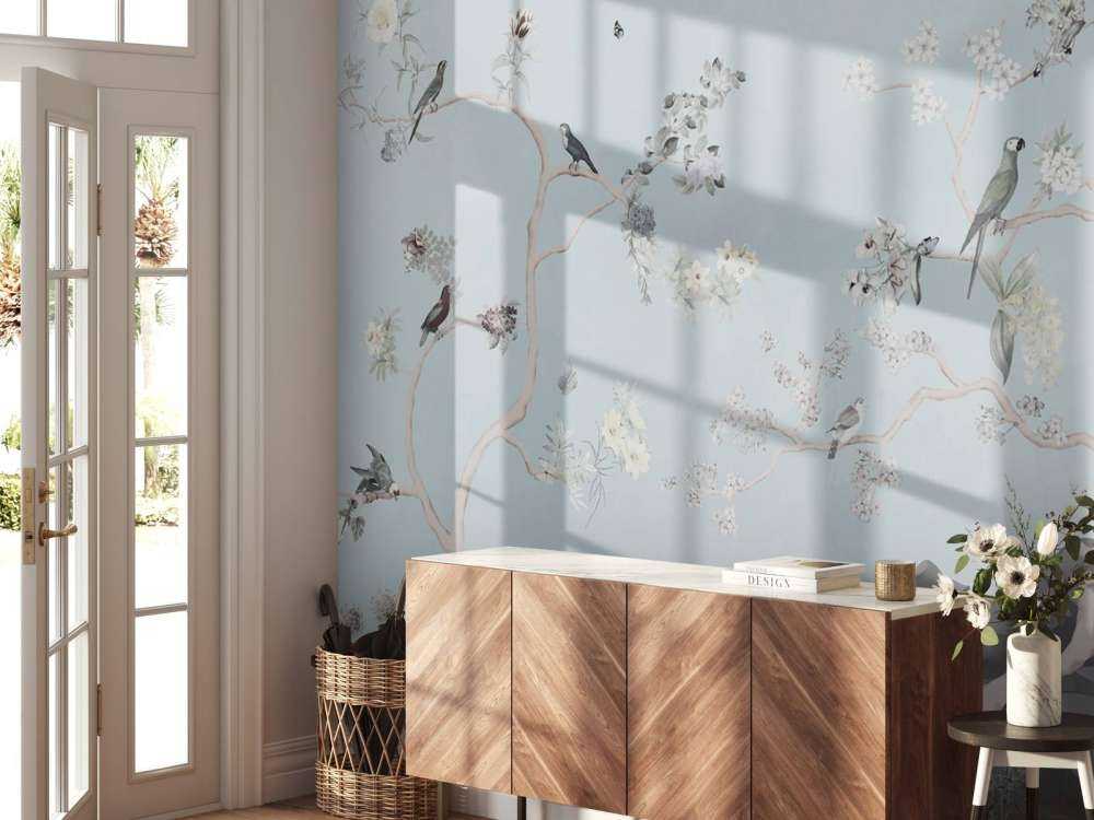 Birds in Garden Panorama 12