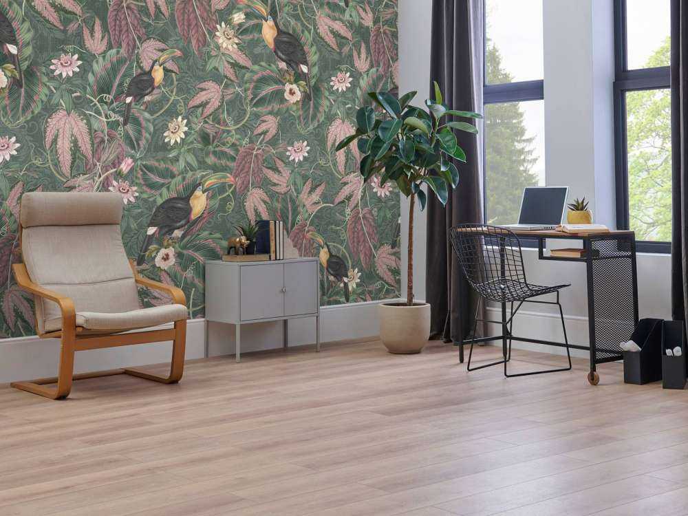 Oiseaux & toucans de la jungle tropicale - vert foncé