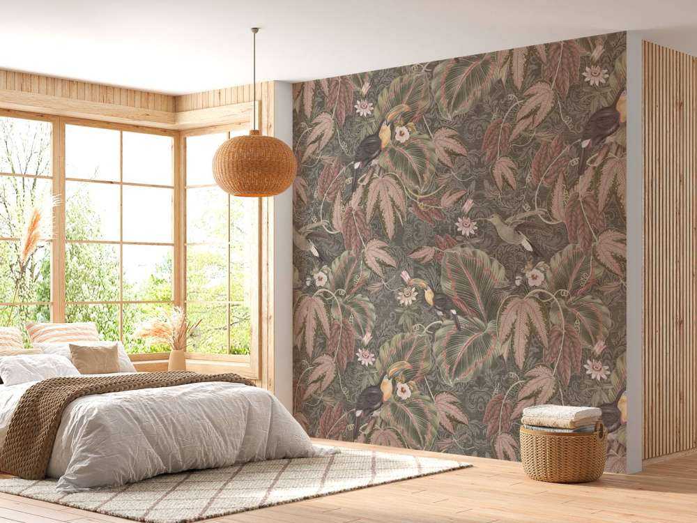 Oiseaux de la jungle tropicale & toucans - vert vintage