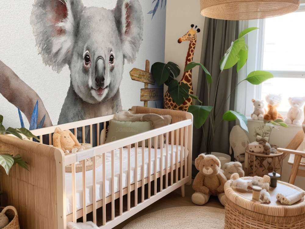 Bébé koala dans la jungle bleu
