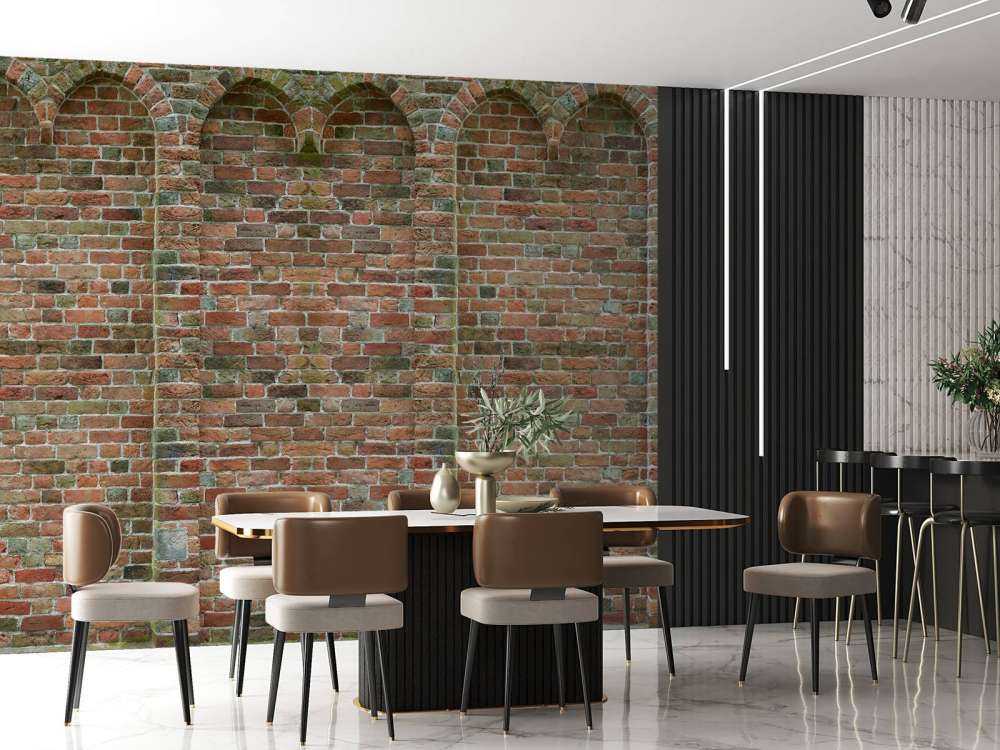 Vieux mur avec des arches