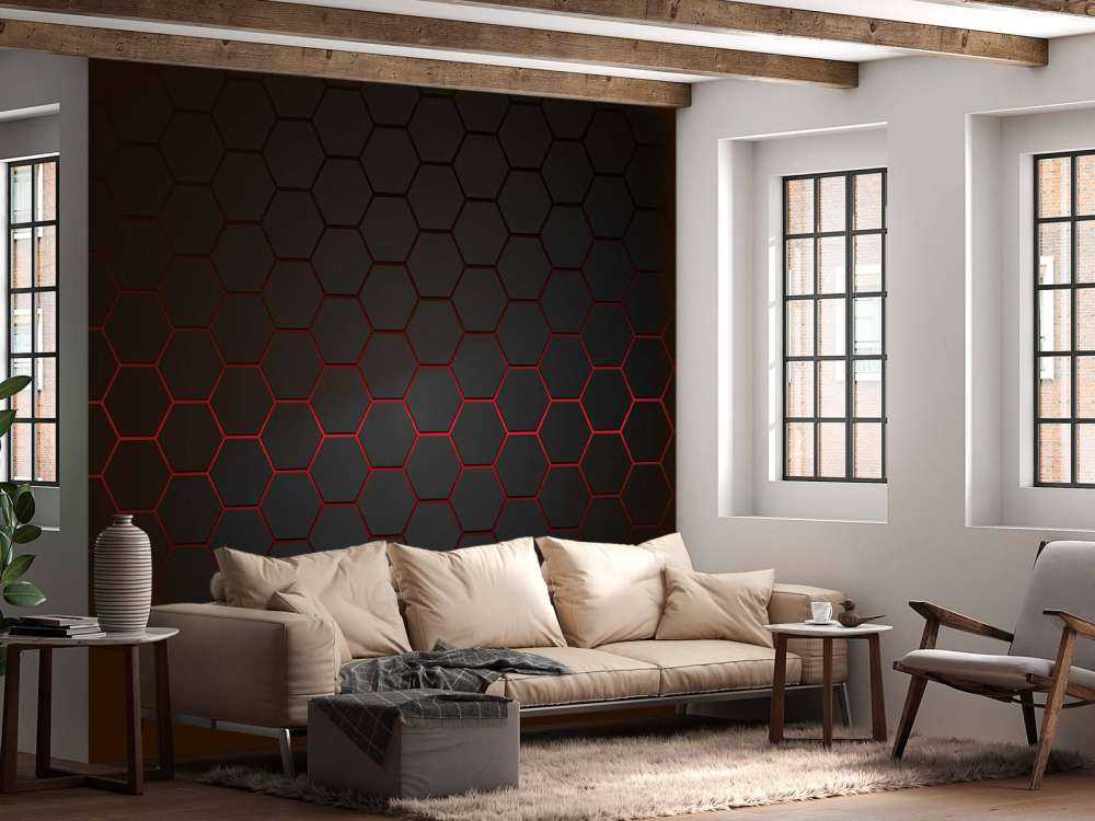 Hexagones rougeoyants