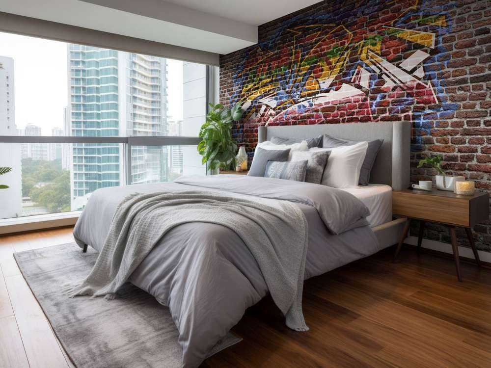 Graffiti sur un mur de briques