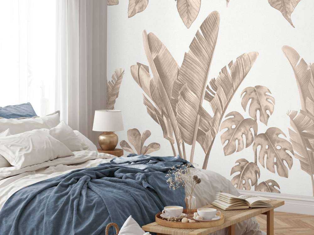 Feuilles de jungle en taupe