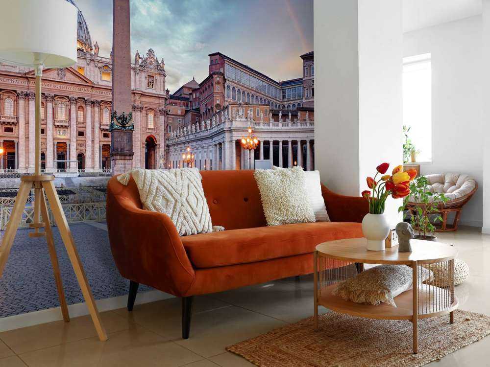 Place Saint-Pierre avec arc-en-ciel