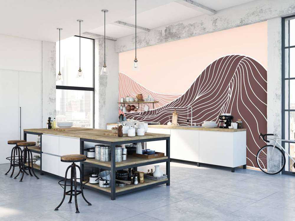 Montagnes colorées au crayon