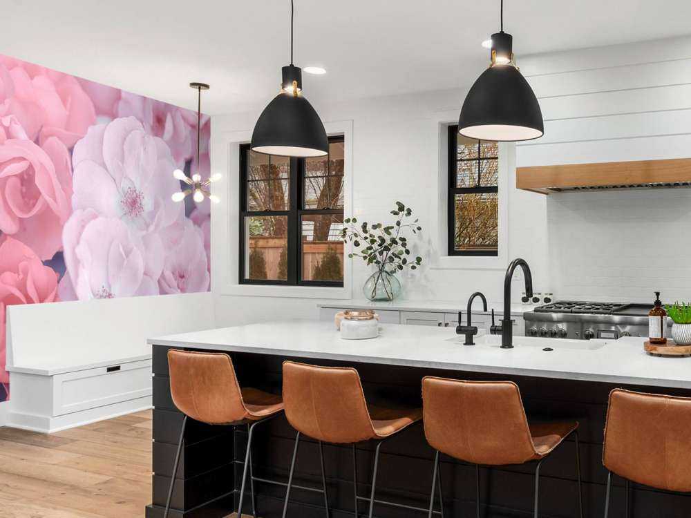 Fleurs roses bordeaux