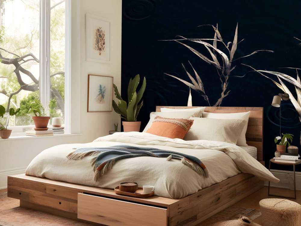 Riet dans l'eau calme