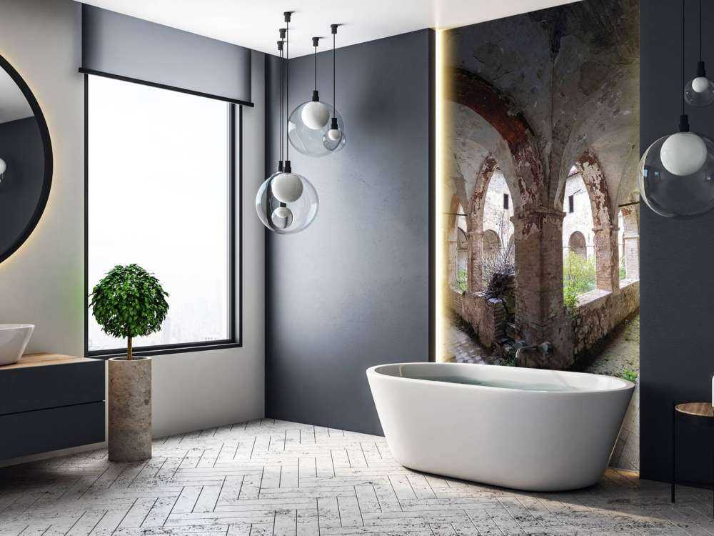 Couloir de monastère abandonné en décomposition