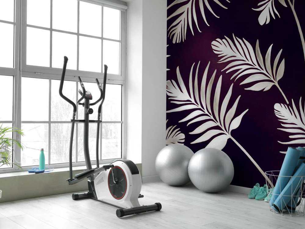 Feuilles dorées sur bleu acier foncé