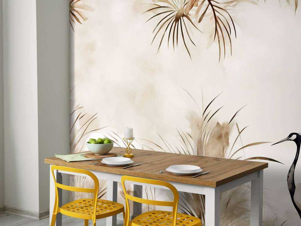 Grues dans le champ taupe