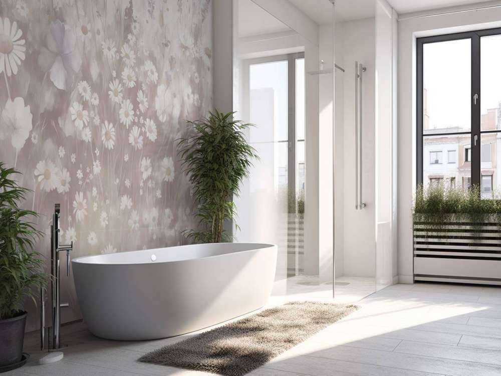 Végétation luxuriante d'été rose pâle