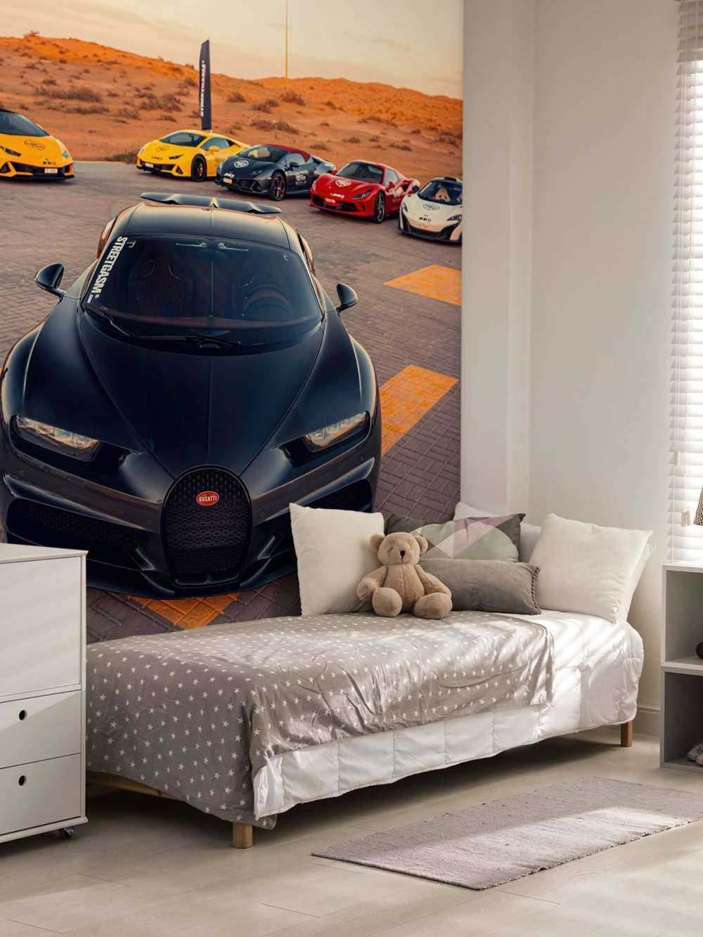 Hypercars au coucher du soleil