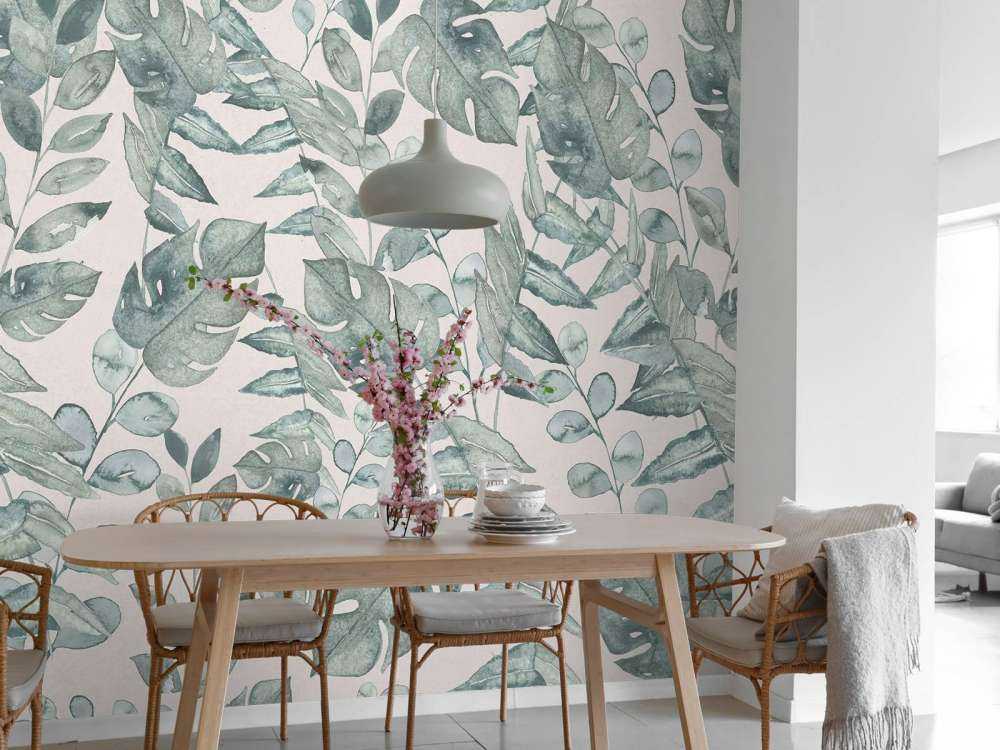 Motif de feuille tropicale en aquarelle