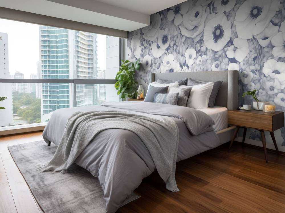 Poppy Tale Monochrome Bleu