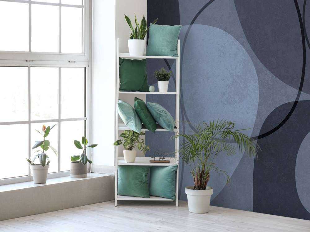 Forme du milieu du siècle et contour N bleu-gris