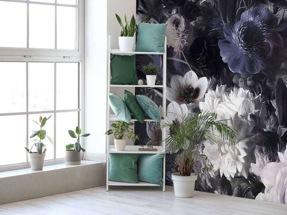 Grand bouquet avec des anémones bleues