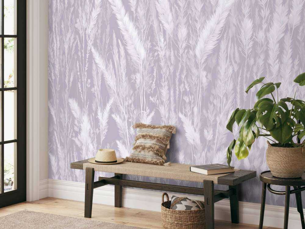 Mur de graminées de champ - violet