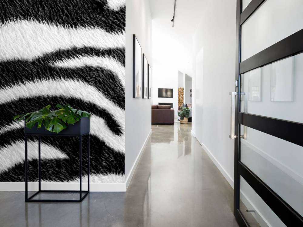 Gros plan sur le manteau zébré