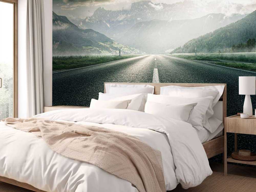 Route dans un paysage montagneux