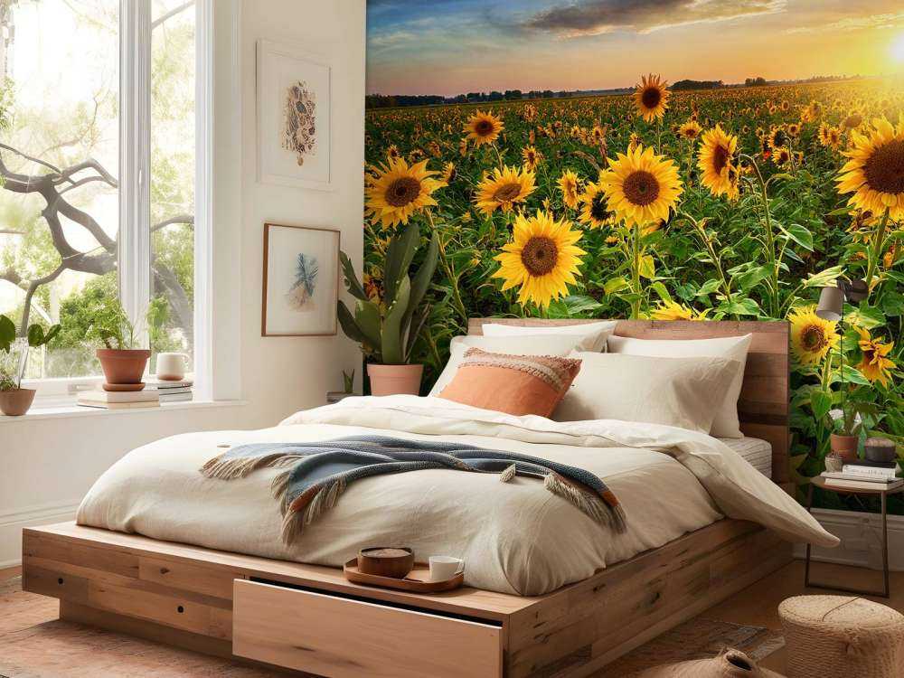 Un beau champ de tournesols