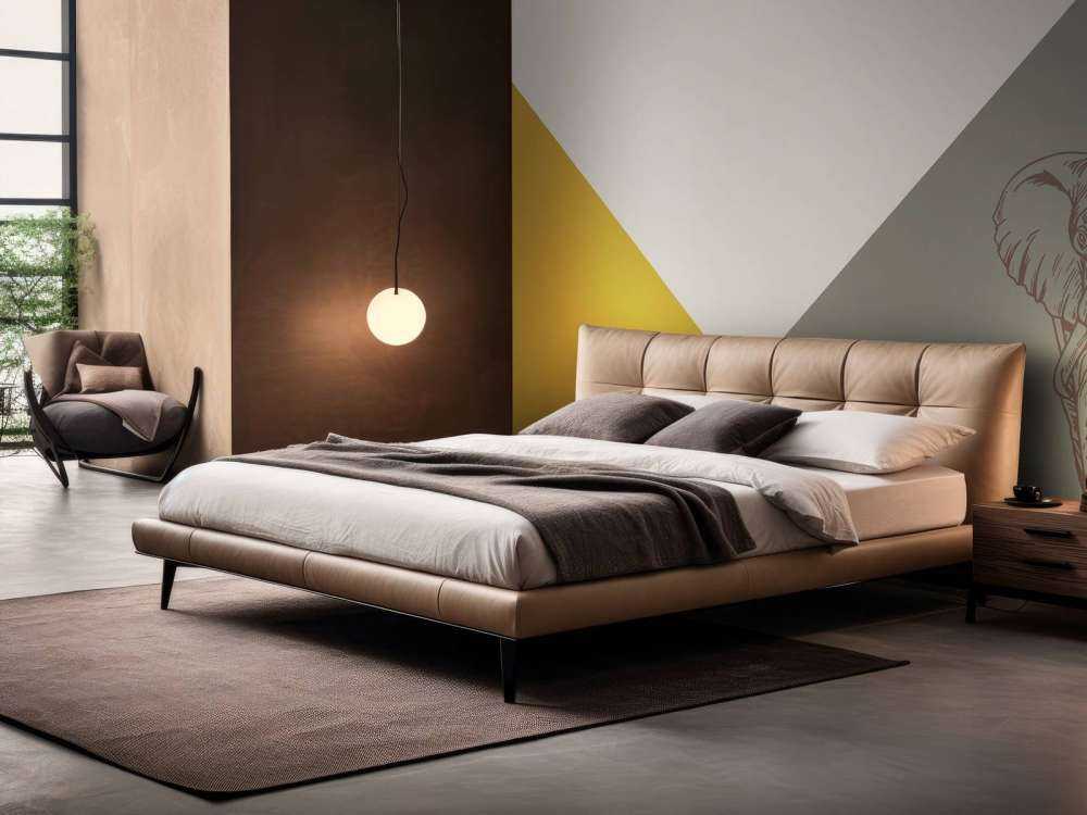 Triangles en jaune ocre et vert avec éléphant