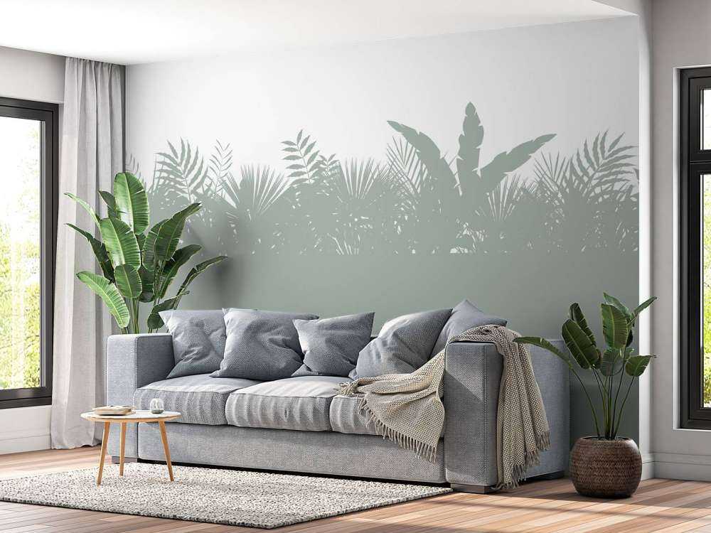 Silhouettes feuilles de palmier, vert clair