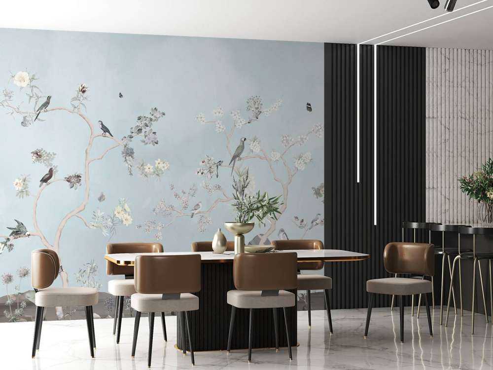 Birds in Garden Panorama 12