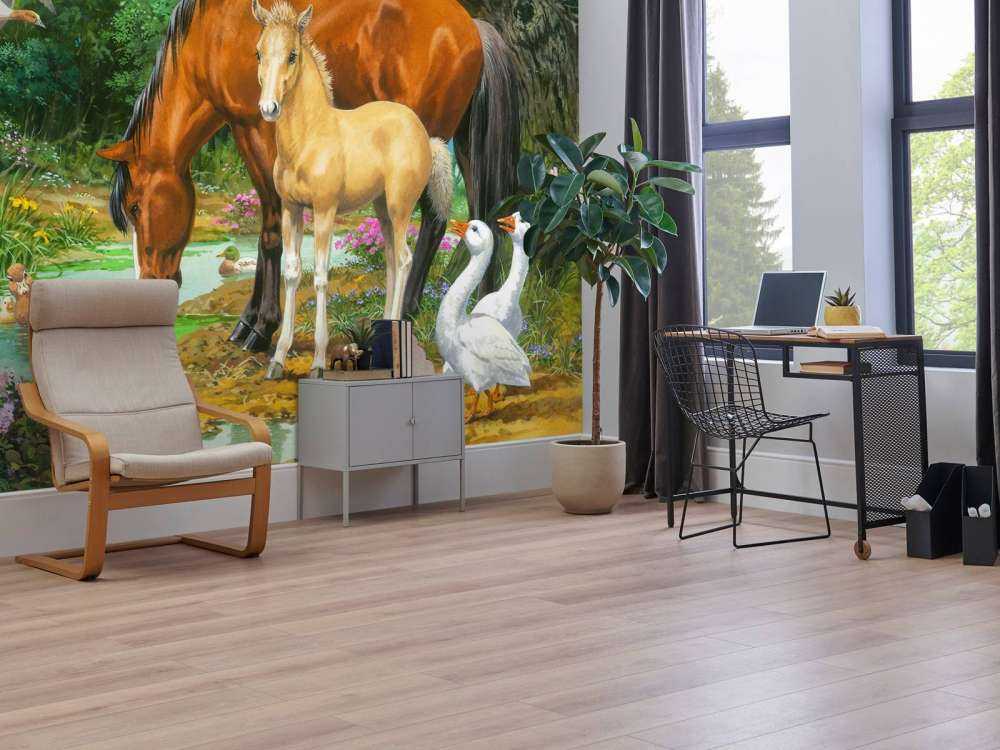 Foal and Mare by the Stream