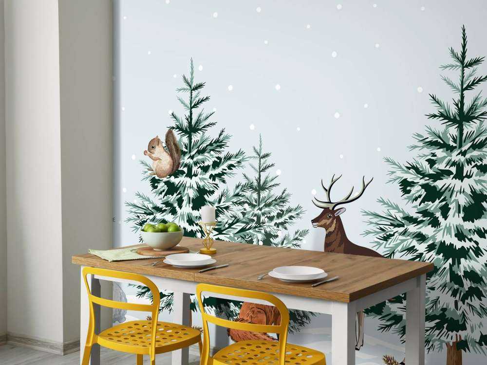 Joie des résidents de la forêt d'hiver