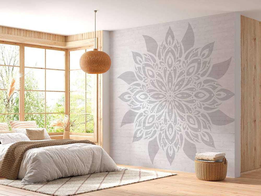 Fleur Mandala gris doux