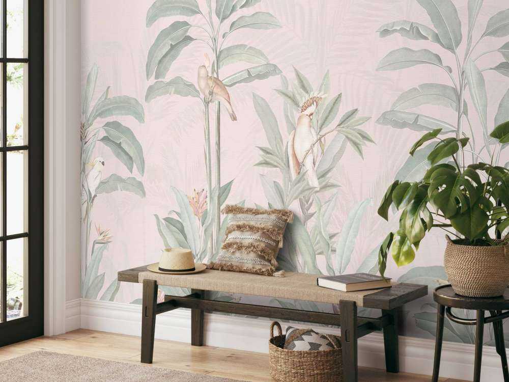 Paysage de la jungle vintage - rose blush