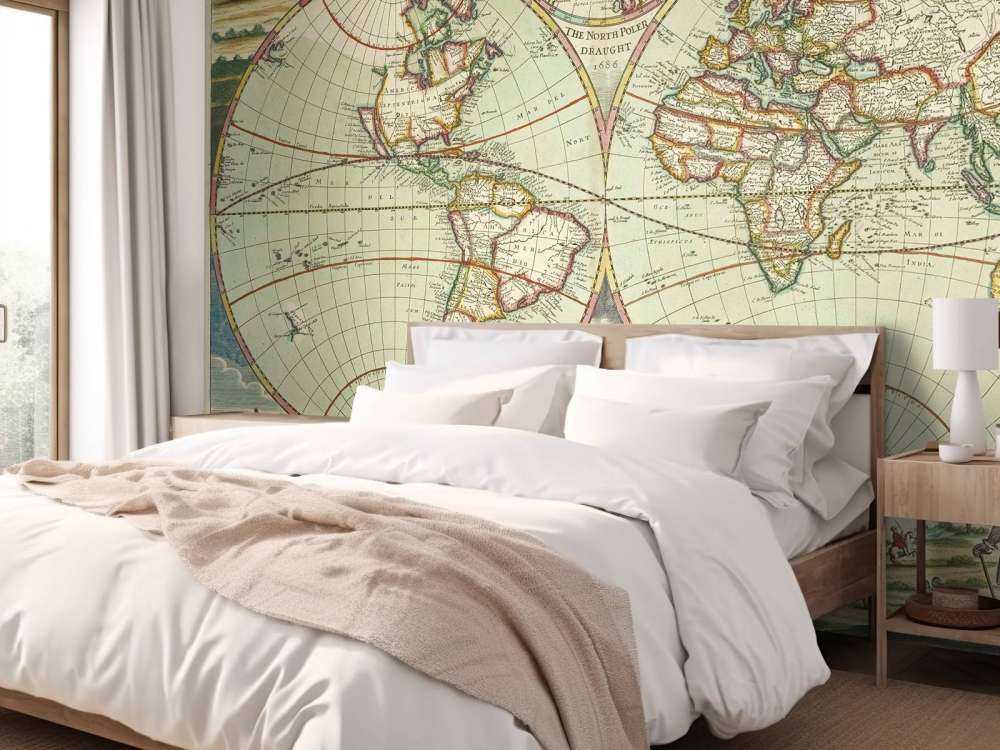 Illustrated vintage world map