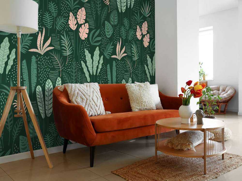 Motif de feuille joyeux