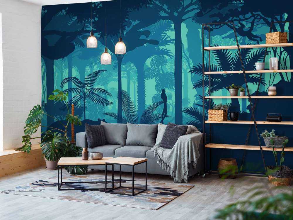 Silhouettes bleues de la jungle