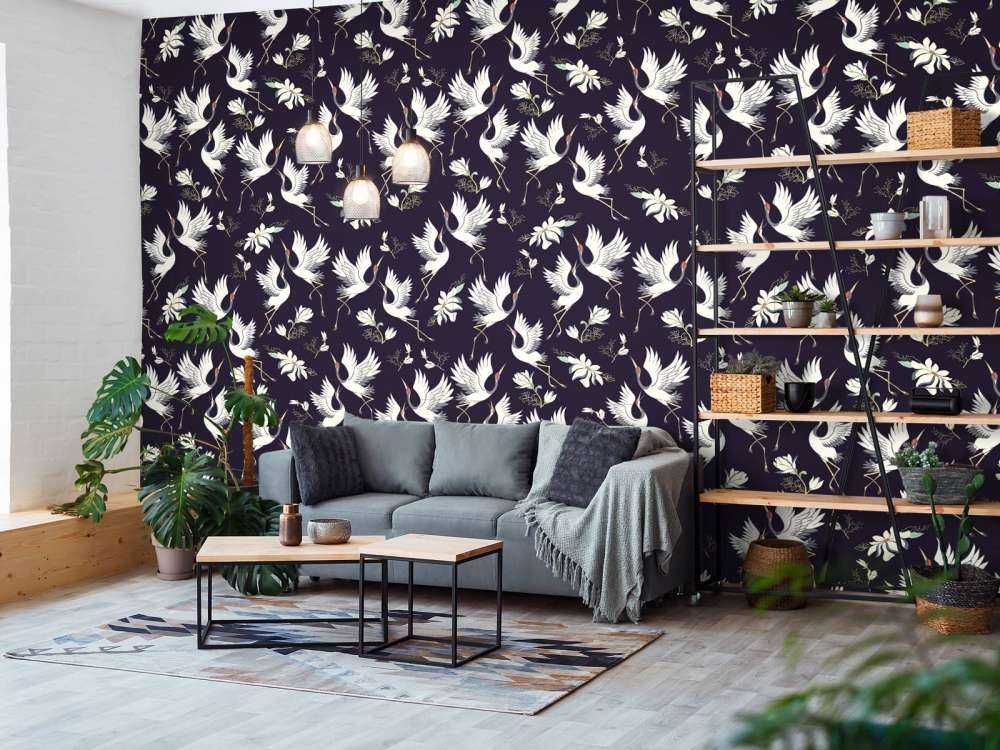 Motif de grue en vol