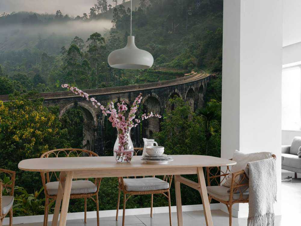 Pont ferroviaire à travers la jungle