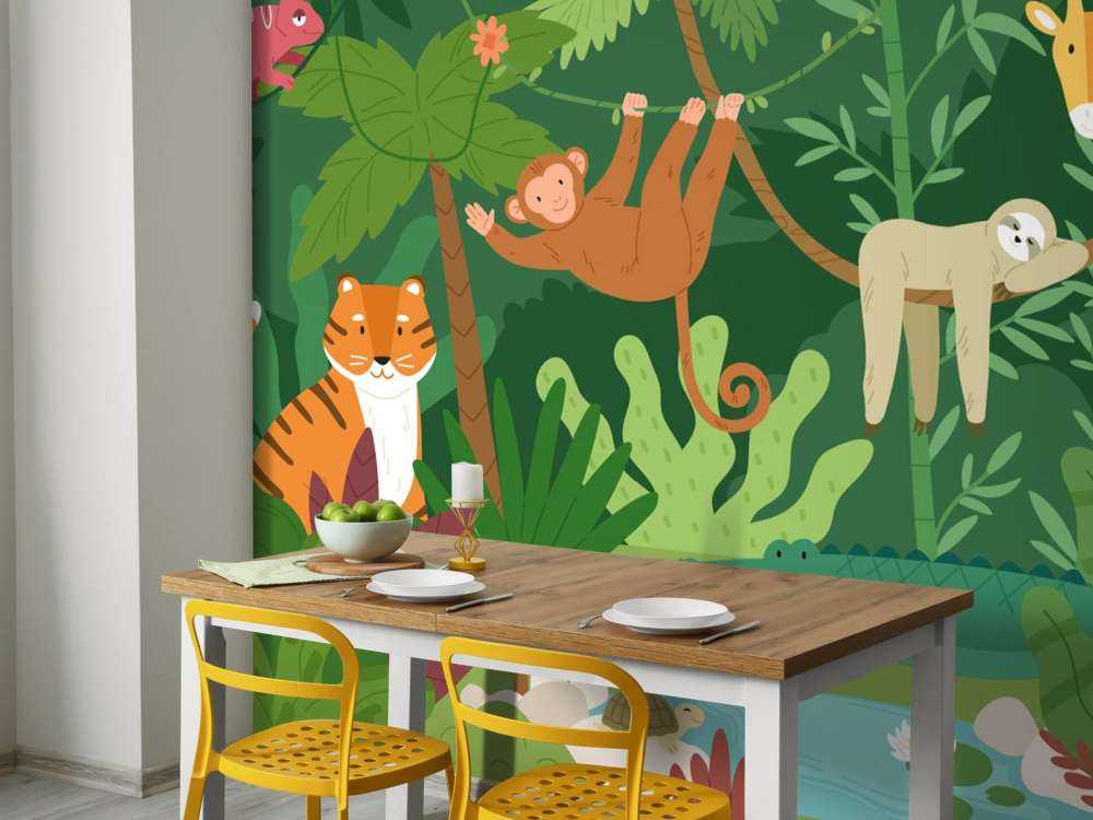 Animaux de la jungle heureux