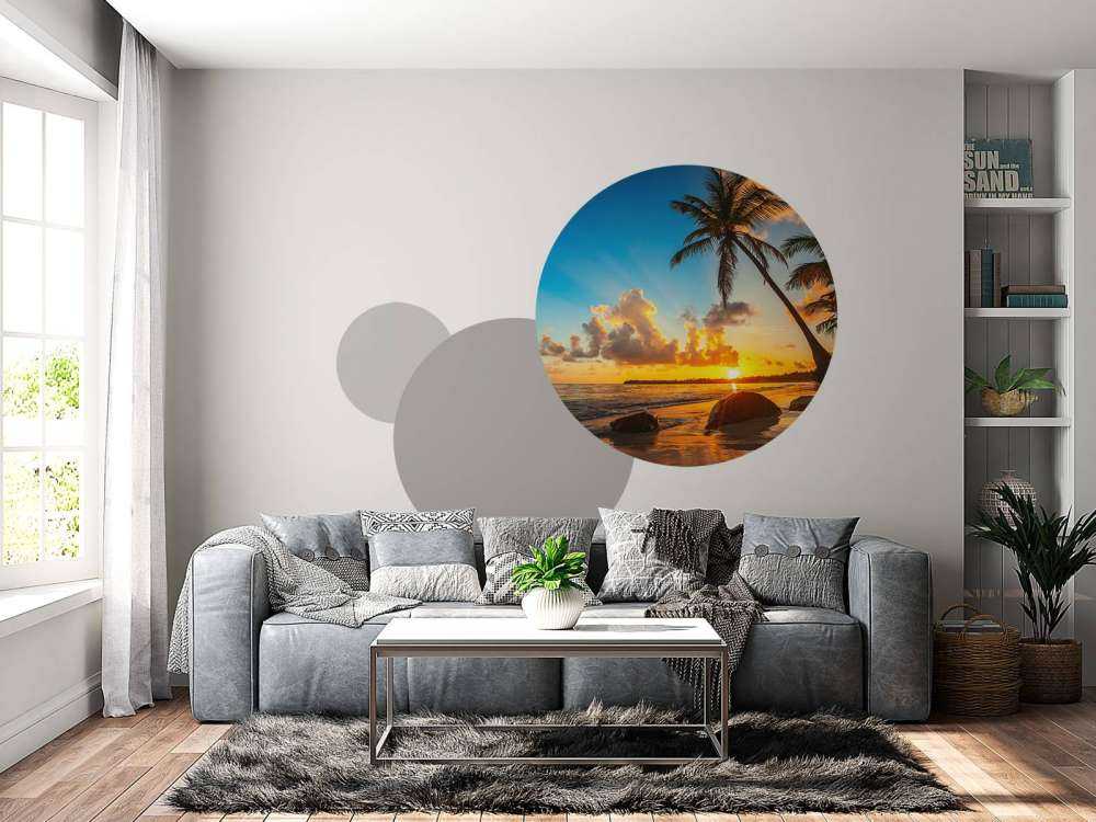 Coucher de soleil avec des palmiers