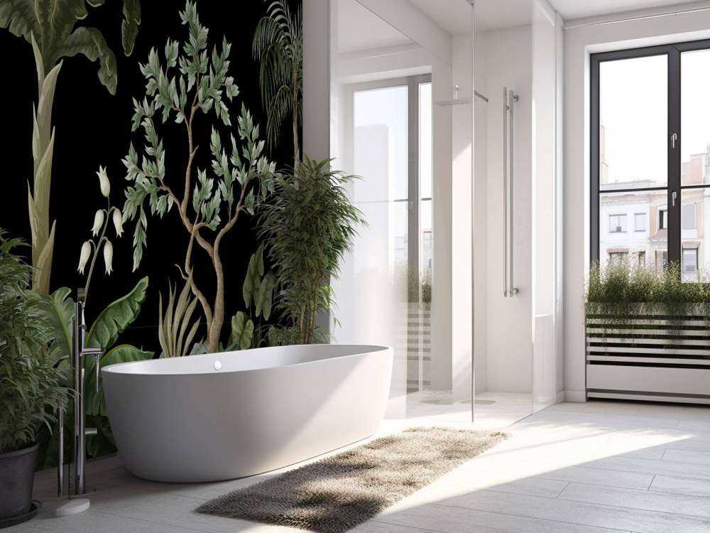 Arbres sur fond sombre