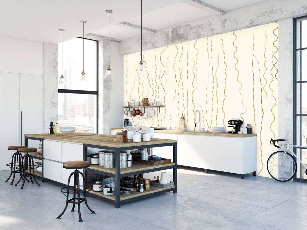 Lignes organiques herbe beige