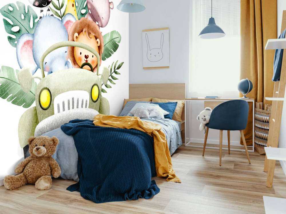 Animaux de safari dans une jeep