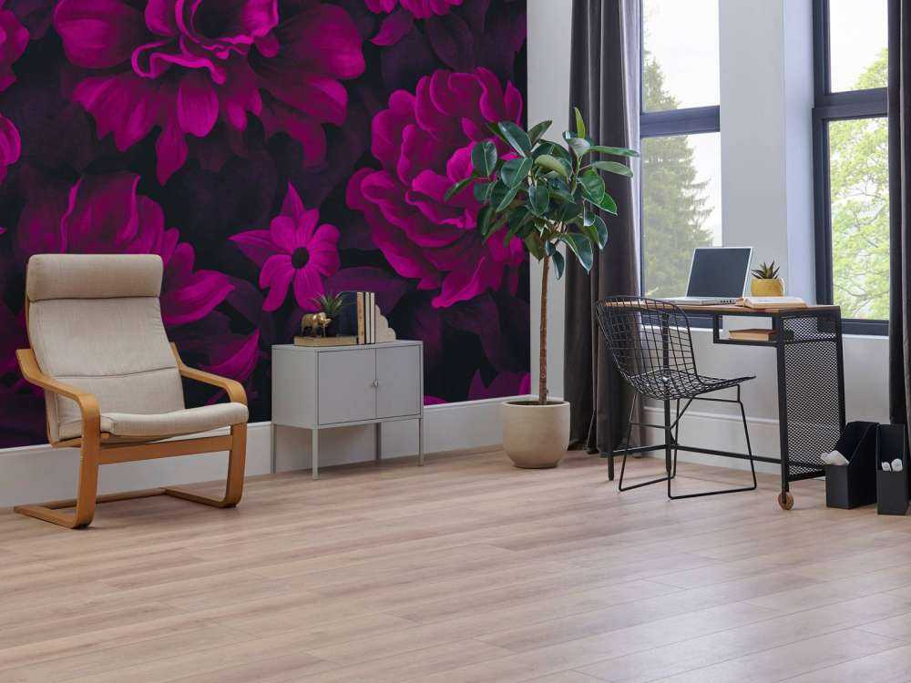 fleurs en velours rose, floral de luxe, opulenz