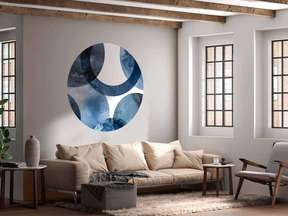Mid century modern round blue
