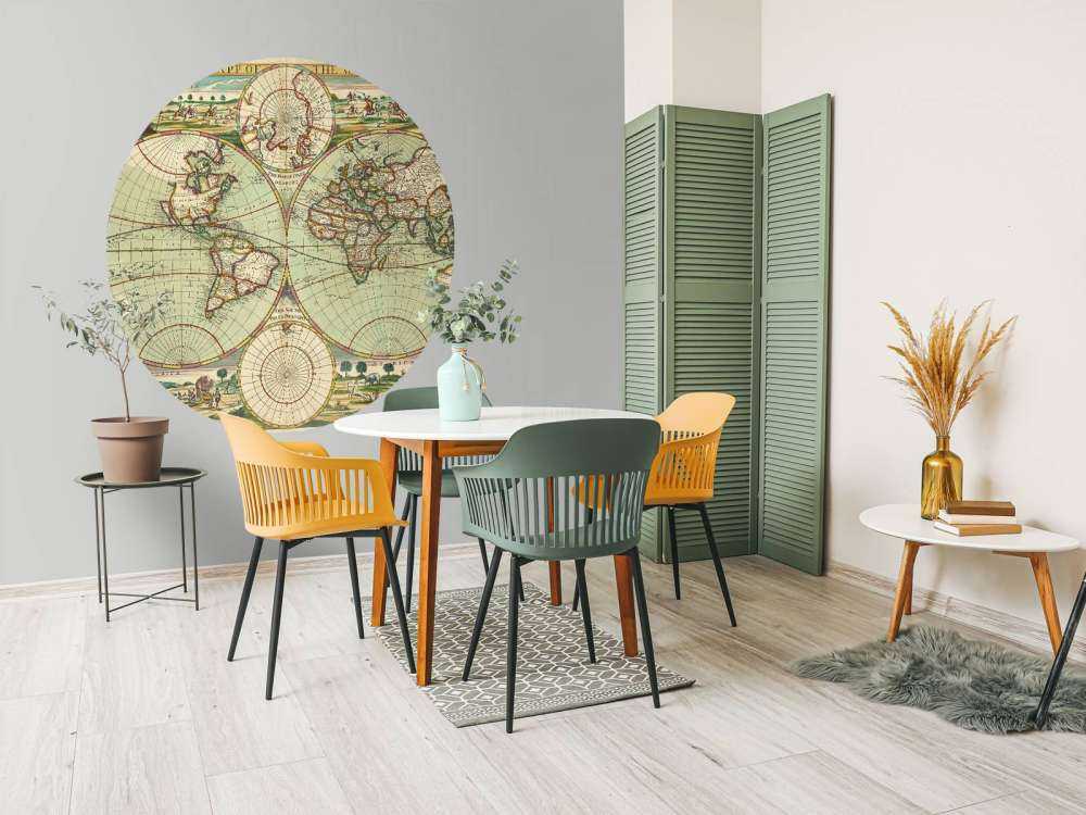 Illustrated vintage world map