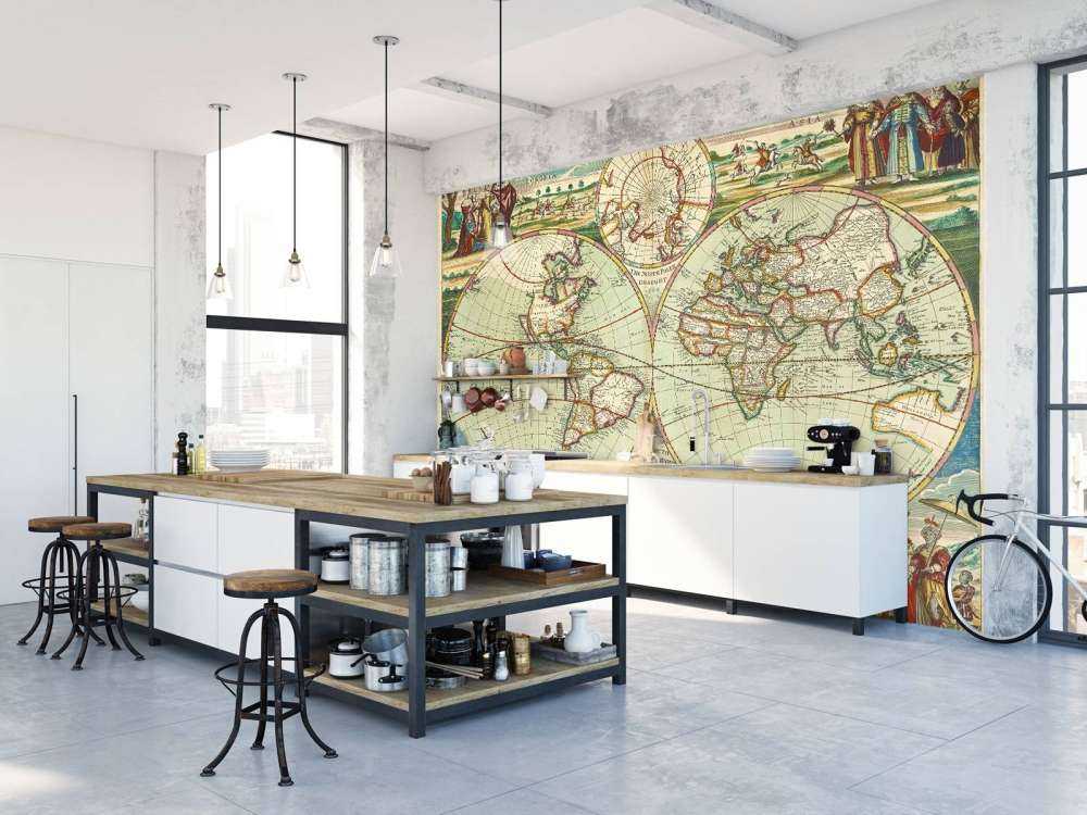 Illustrated vintage world map