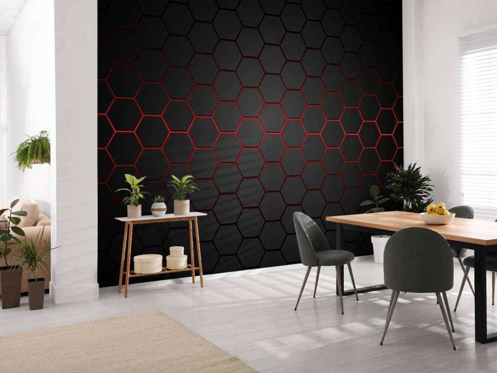 Hexagones rougeoyants