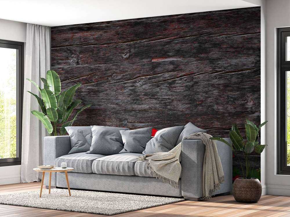 Bois vieilli avec des fleurs