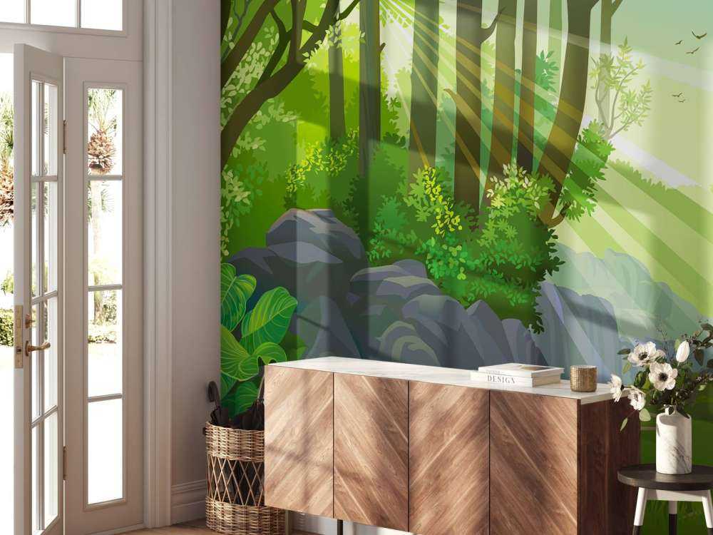 Rayons de soleil dans la jungle