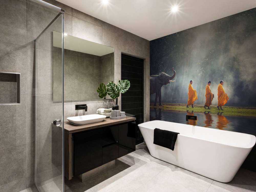 Eléphant et bouddhistes